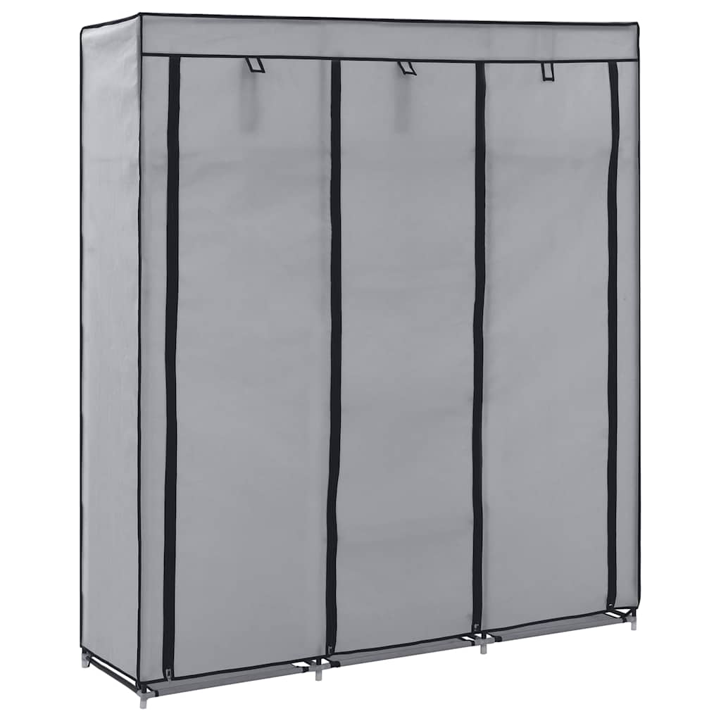 Kleiderschrank mit Fächern Stangen Schwarz 150x45x175cm Stoff