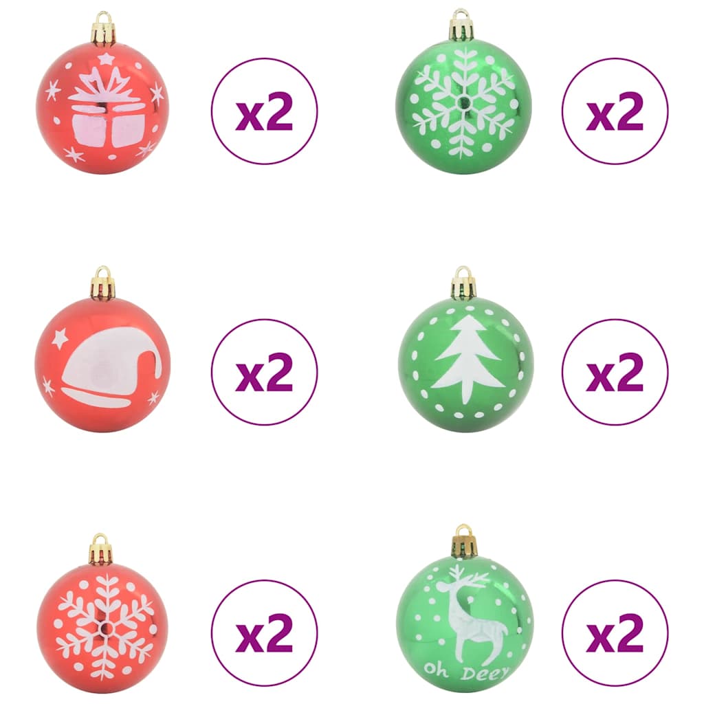 Weihnachtskugel-Set 40 pcs Gold und Rot Kunststoff