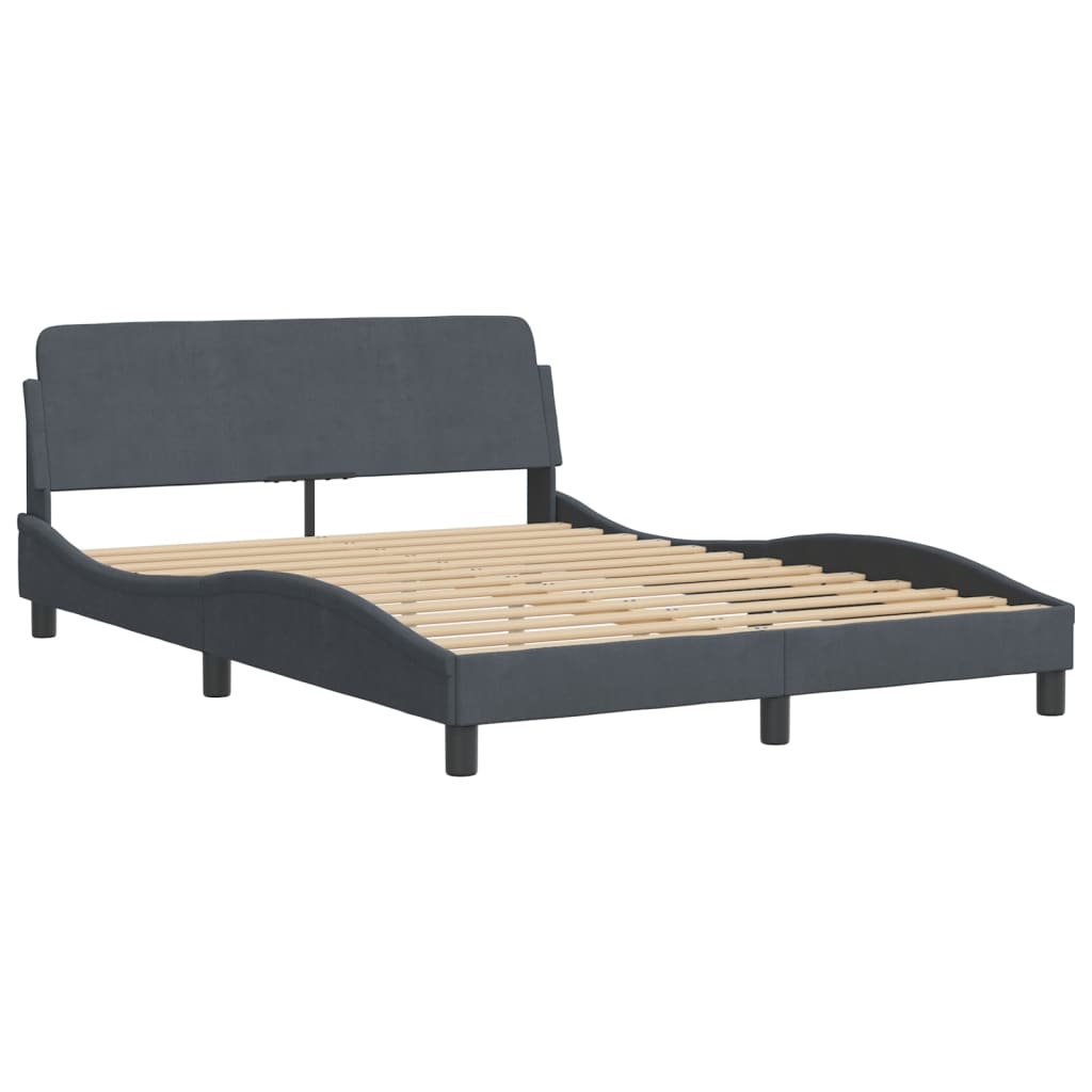 Bett mit Matratze "Hanko" Hellgrau 80x200 cm Samt