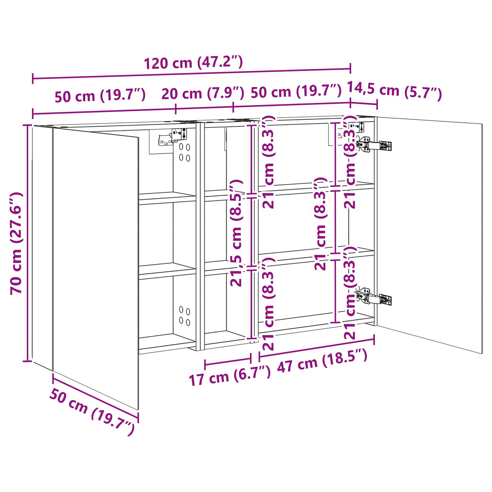 Badezimmerschrank-Set 3 pcs 80 x 10,5 x 50 cm Holzwerkstoff
