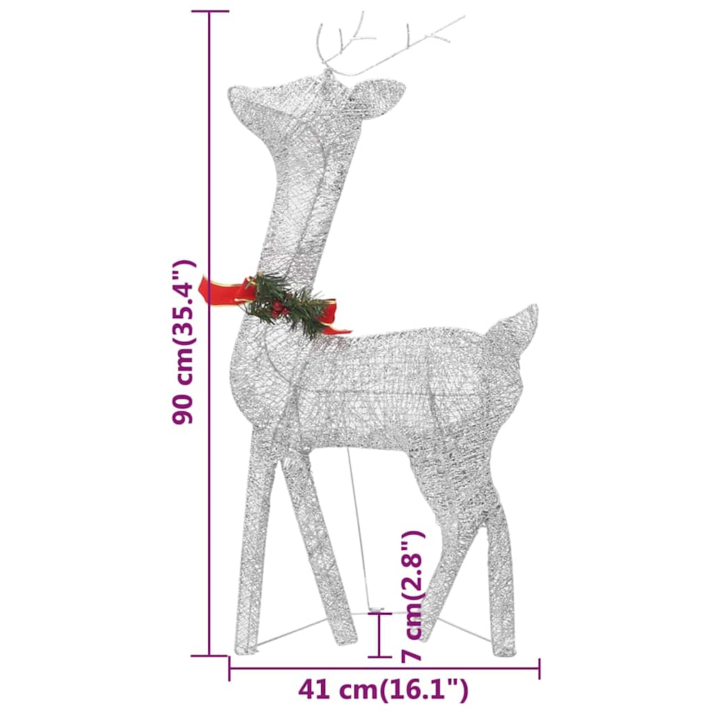 Weihnachtsdeko LED Rentiere 270x7x90 cm Golden Warmweiß