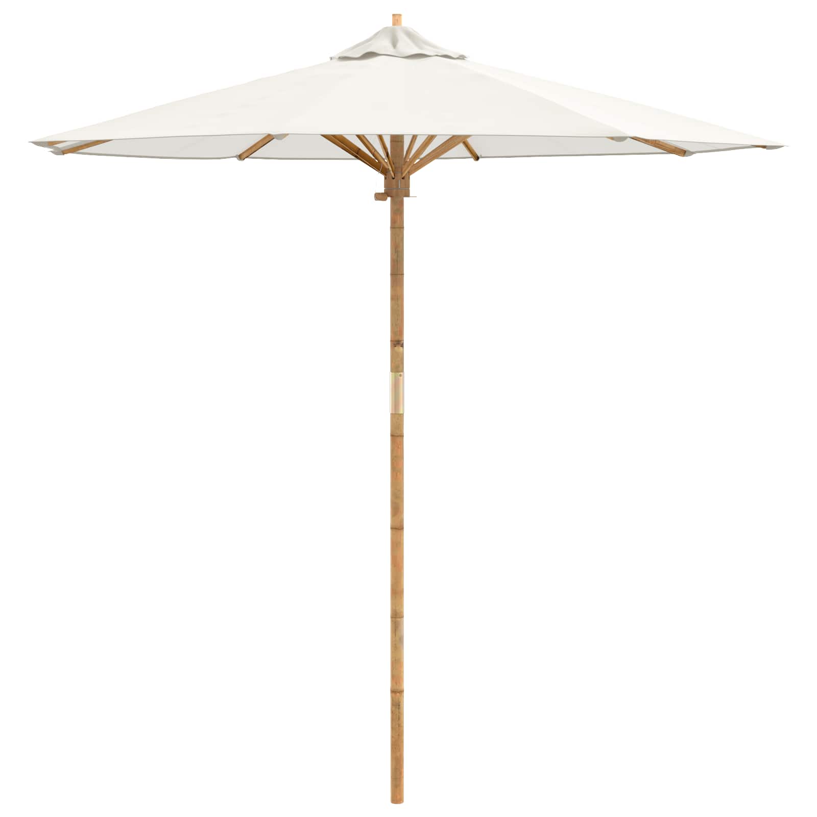 Garten-Sonnenschirm Cremeweiß Ø 150 x 210 cm Bambus