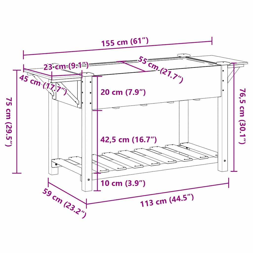 Garten-Pflanzgefäß mit Regal Beige 111 x 37 x 76,5 cm