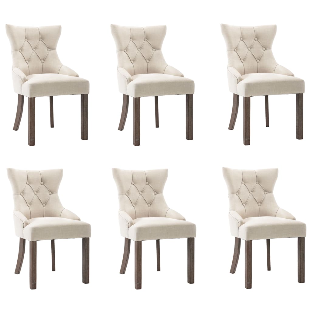 Esszimmerstühle 2 Stk. Beige Stoff