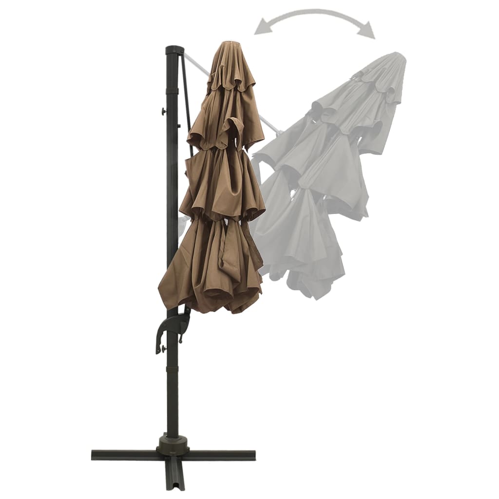 Sonnenschirm mit Aluminium-Mast 4-lagig Sandfarben 3x3 m