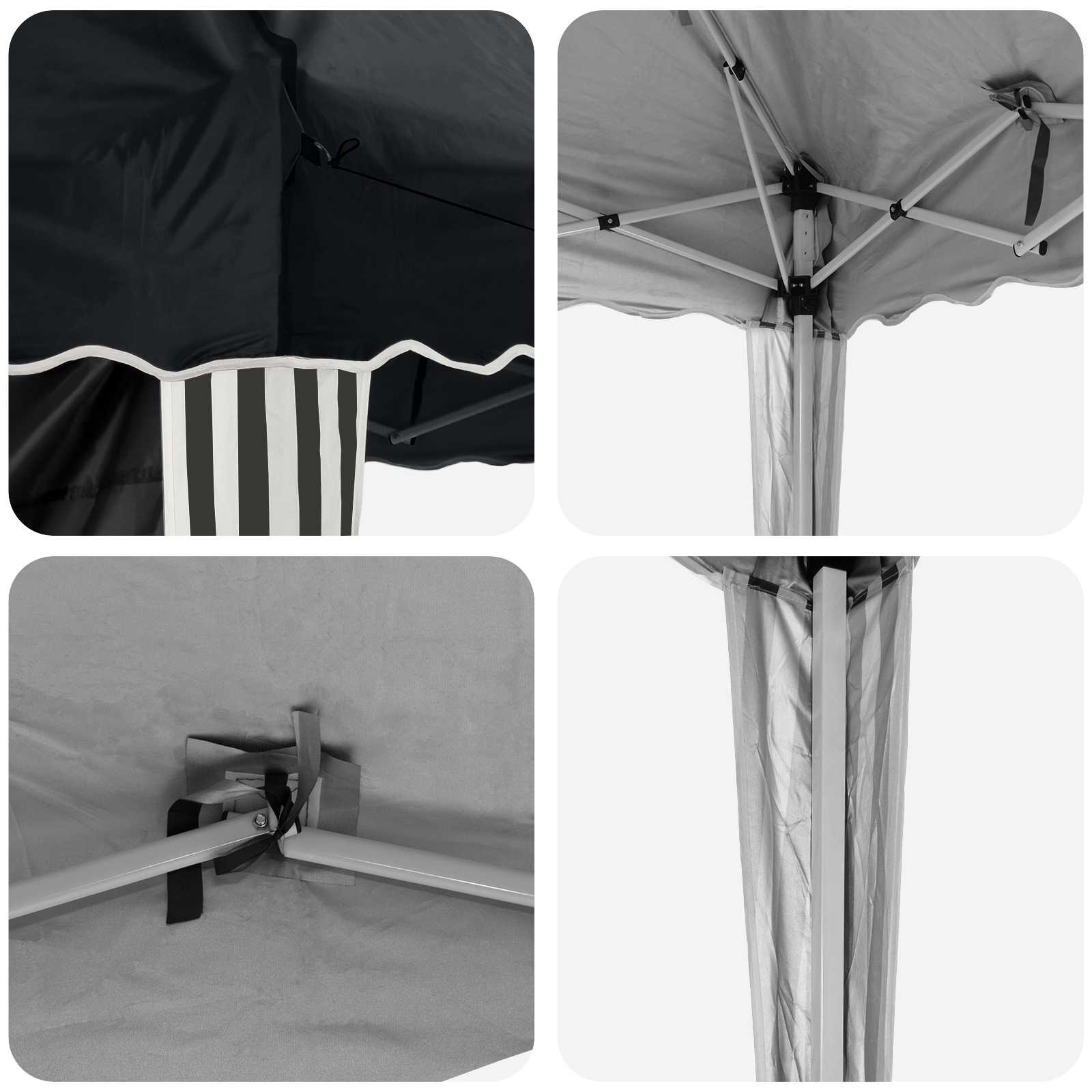 Pop-up Partyzelt 195 x 195 x 245 cm Creme Oxford-Stoff