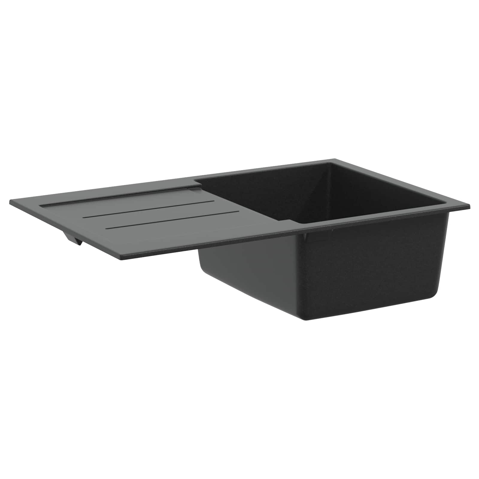 Granitspüle Einzelbecken Schwarz
