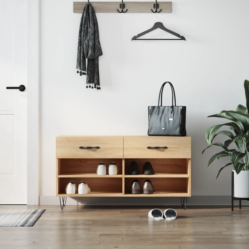 Schuhbank Weiß 102x35x55 cm Holzwerkstoff