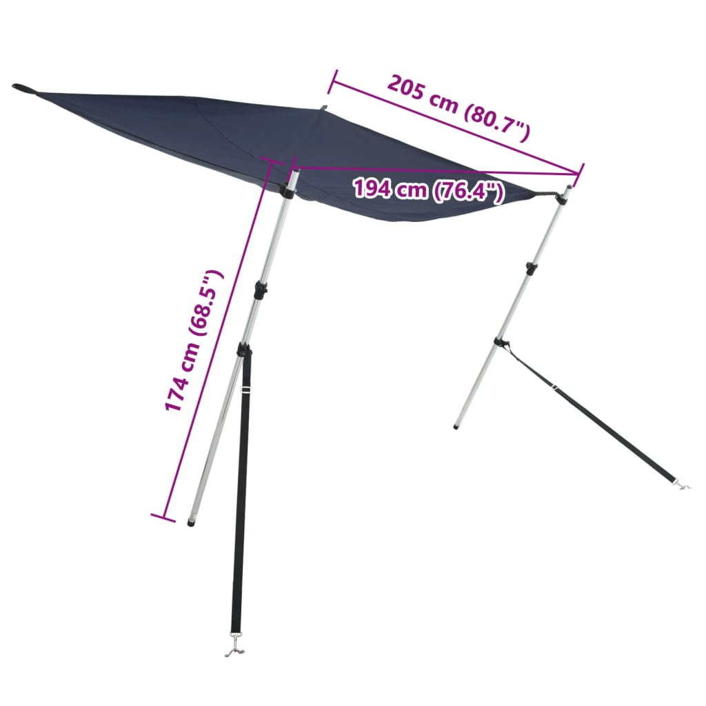 T-Top-Beschattungsverlängerung Weiß 170x170x(113-182,5) cm