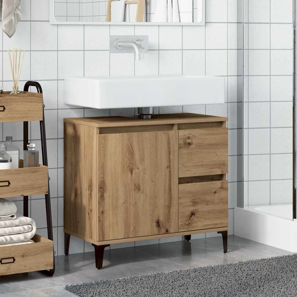 Badschrank Weiß 65x33x60 cm Holzwerkstoff