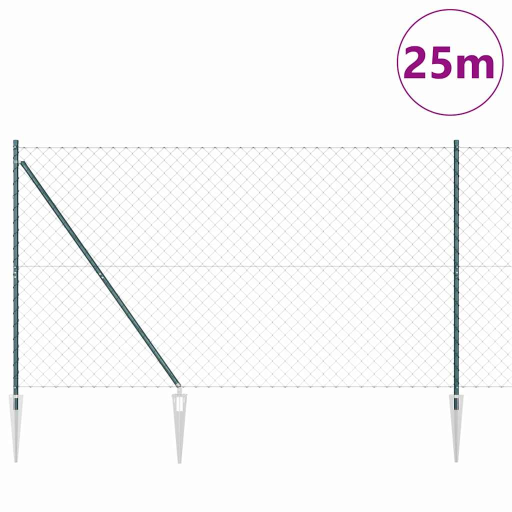Outdoor Kettenglied-Zaun Erdfixierung 10 x 0,4 m Grün Netz