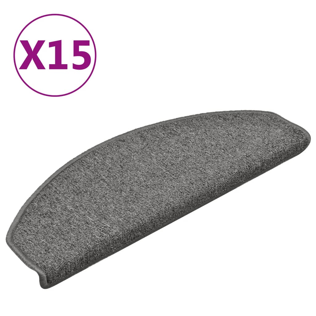 Stufenmatten 15 Stk. 56x17x3 cm Anthrazit Halbrund