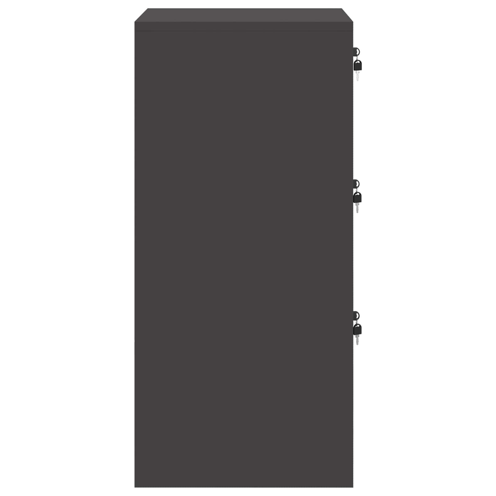 Aktenschrank 2 pcs Schwarz 44 x 50 x 139 cm Kaltgewalzter Stahl