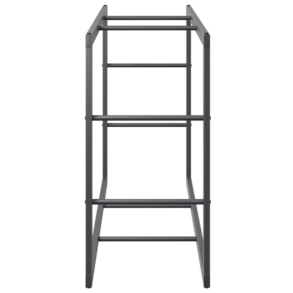 Brennholzregal Schwarz 55x30x61 cm Stahl