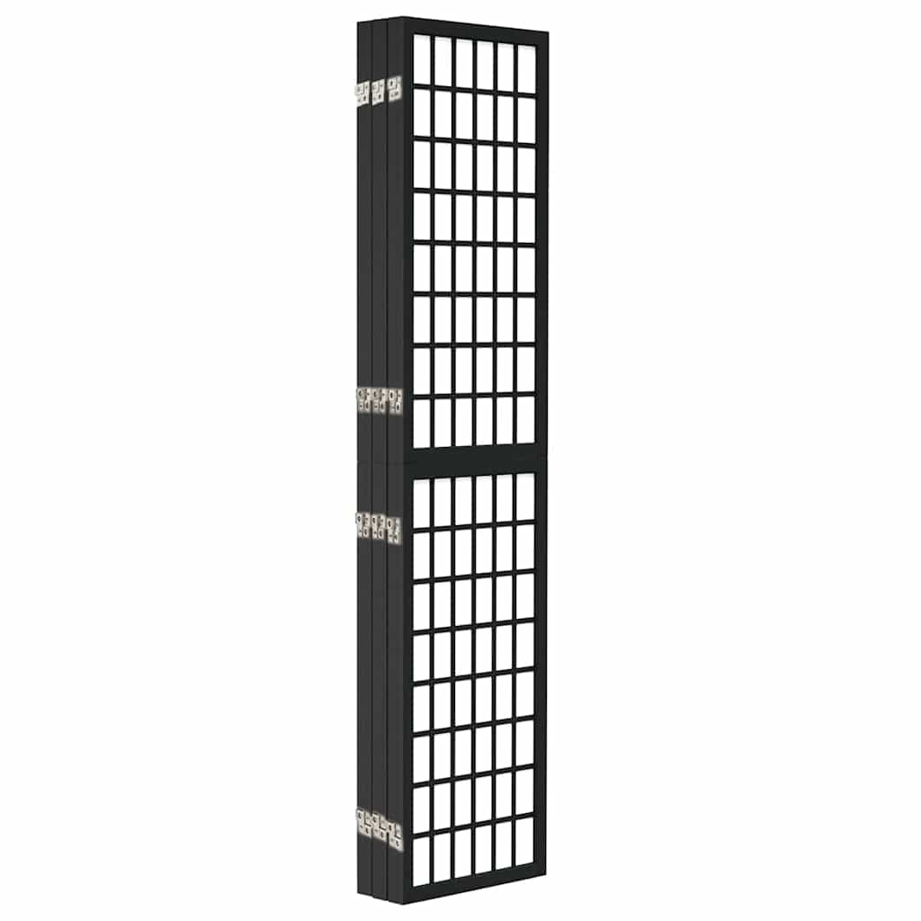 3-tlg. Paravent Japanischer Stil Faltbar 120x170 cm Schwarz