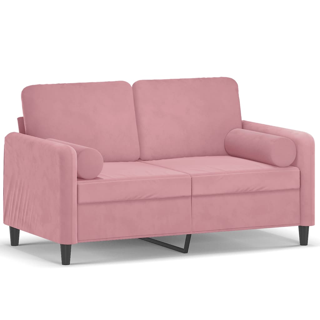 2-Sitzer-Sofa mit Zierkissen Dunkelgrün 120 cm Samt