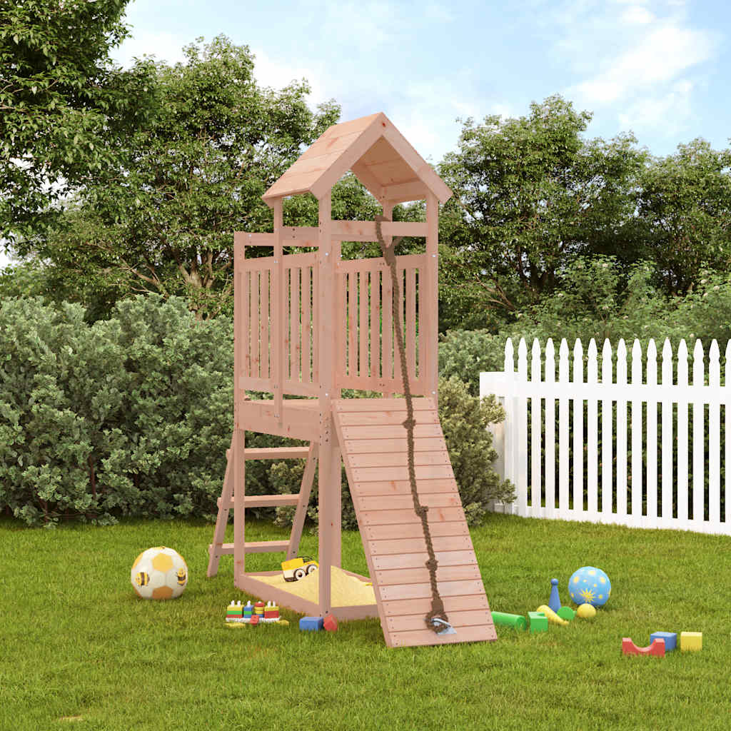 Spielturm mit Kletterwand Massivholz Kiefer