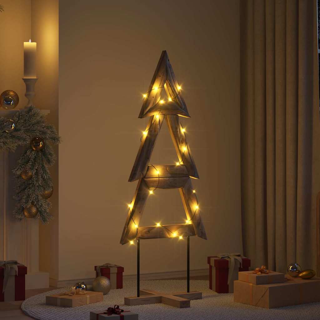 Weihnachtsbaum mit Ständer Braun 90 cm Massivholz Teak