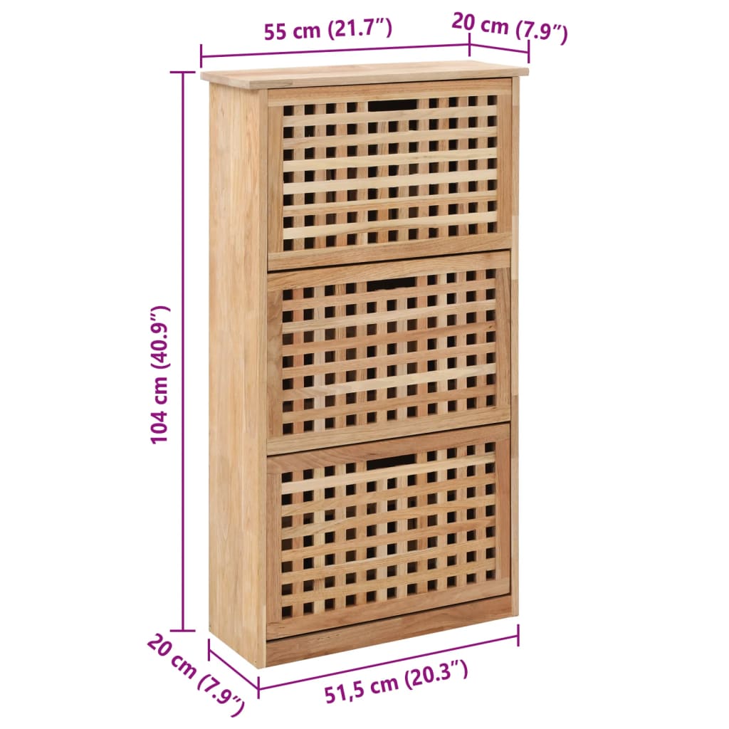 Schuhbank 94 x 20 x 38 cm Walnussholz Massiv