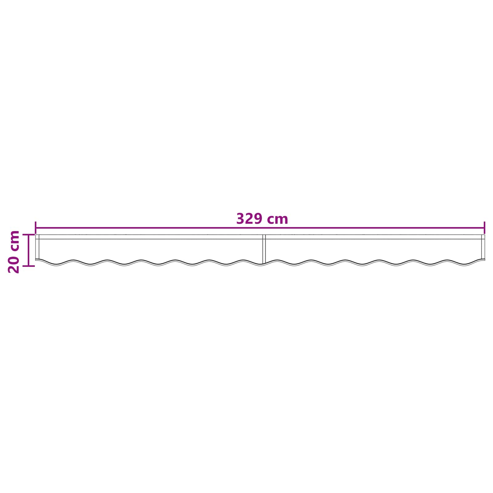 Markisenvolant Blau und Weiß Gestreift 3 m
