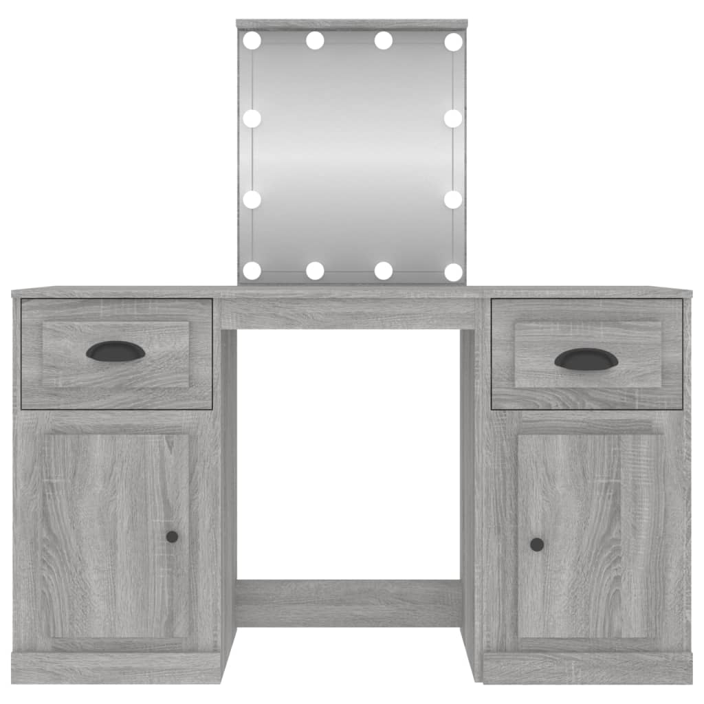 Schminktisch mit LED-Leuchten Sonoma-Eiche 130x50x132,5 cm