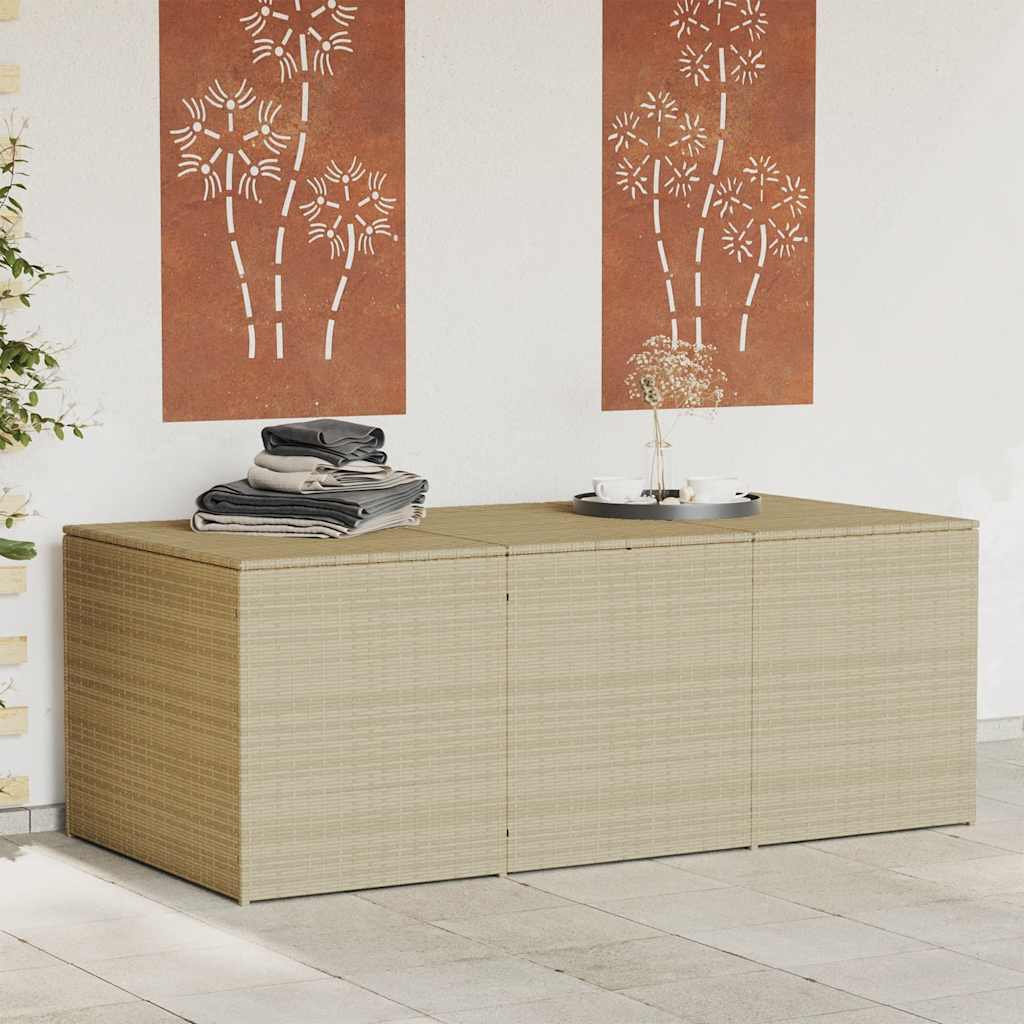 Gartentruhe Schwarz 283L Poly Rattan