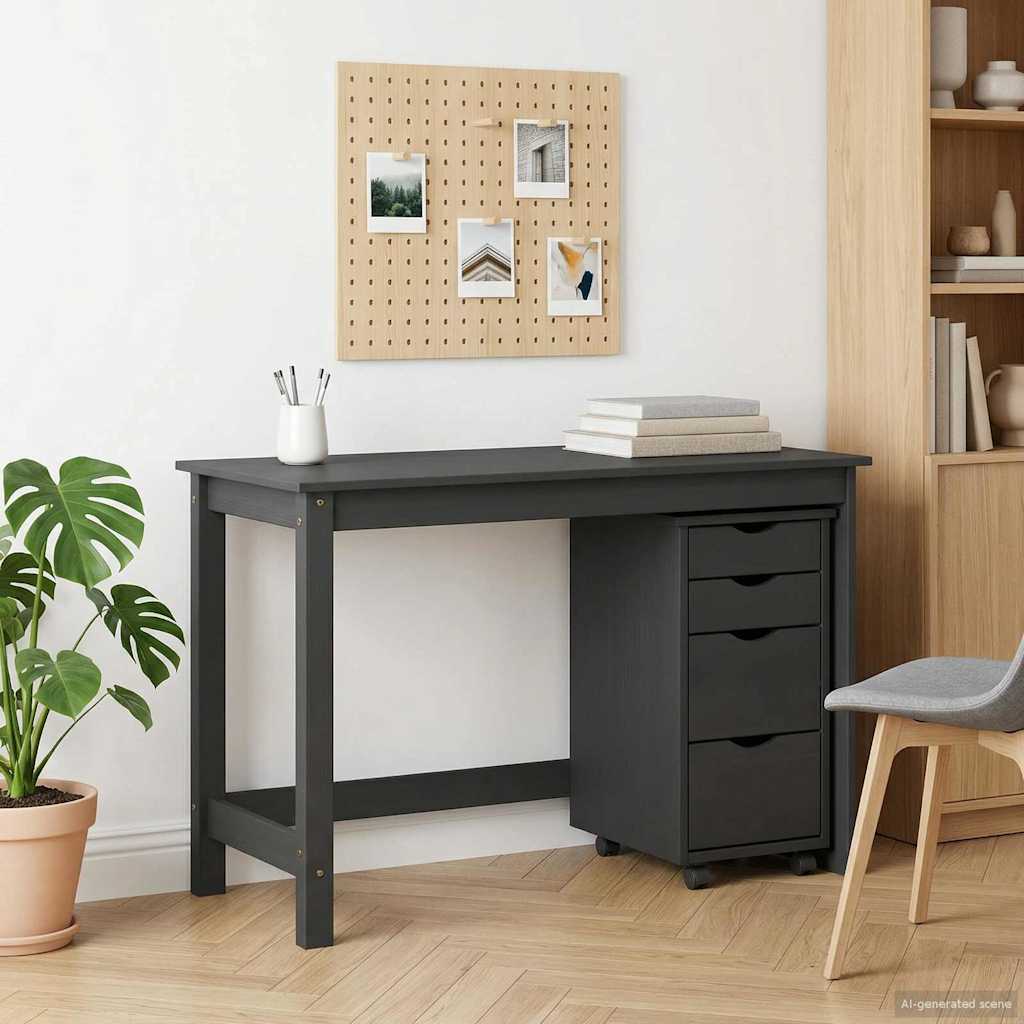Desk und Rolling Cabinet Set MOSS 2 pcs Honigbraun