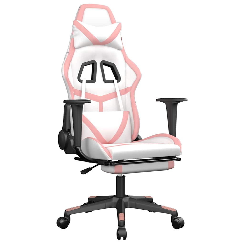 Gaming-Stuhl mit Massagefunktion Schwarz und Grün Kunstleder