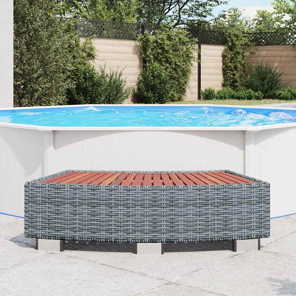Spa-Einstiegsstufe Poly Rattan 92×45×25 cm Schwarz