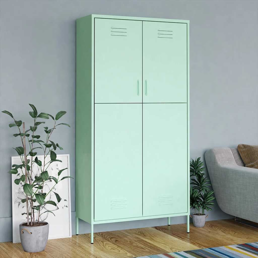 Kleiderschrank Olivgrün 90x50x180 cm Stahl