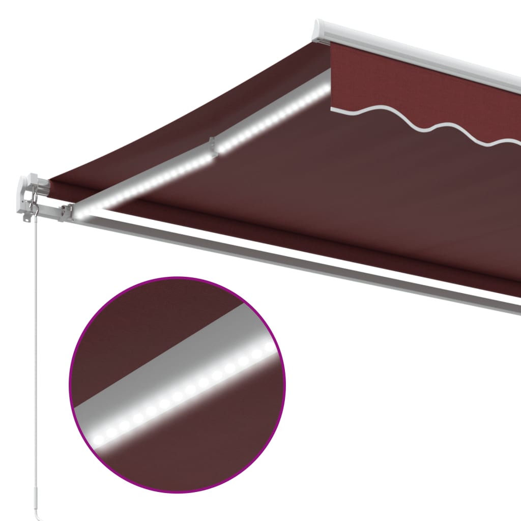 Markise Manuell Einziehbar mit LED 300x250 cm Blau und Weiß