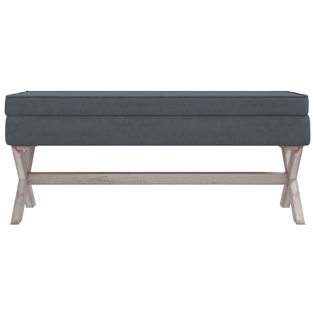 Hocker mit Stauraum Dunkelgrau 45x45x49 cm Stoff