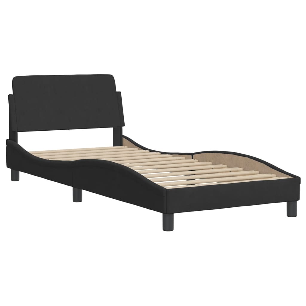 Bett mit Matratze Hellgrau 80x200 cm Samt