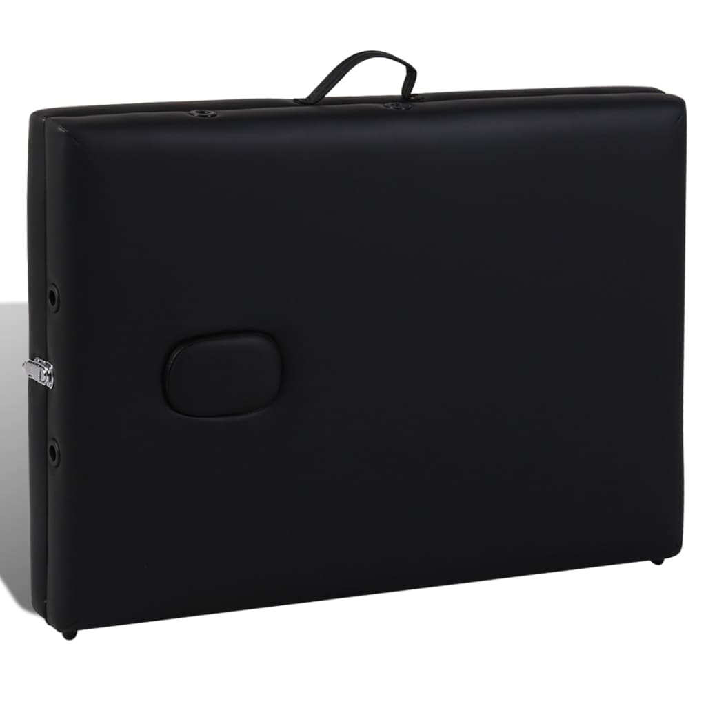 Massagetisch mit 2 Zonen Holzrahmen Anthrazit 186×68 cm