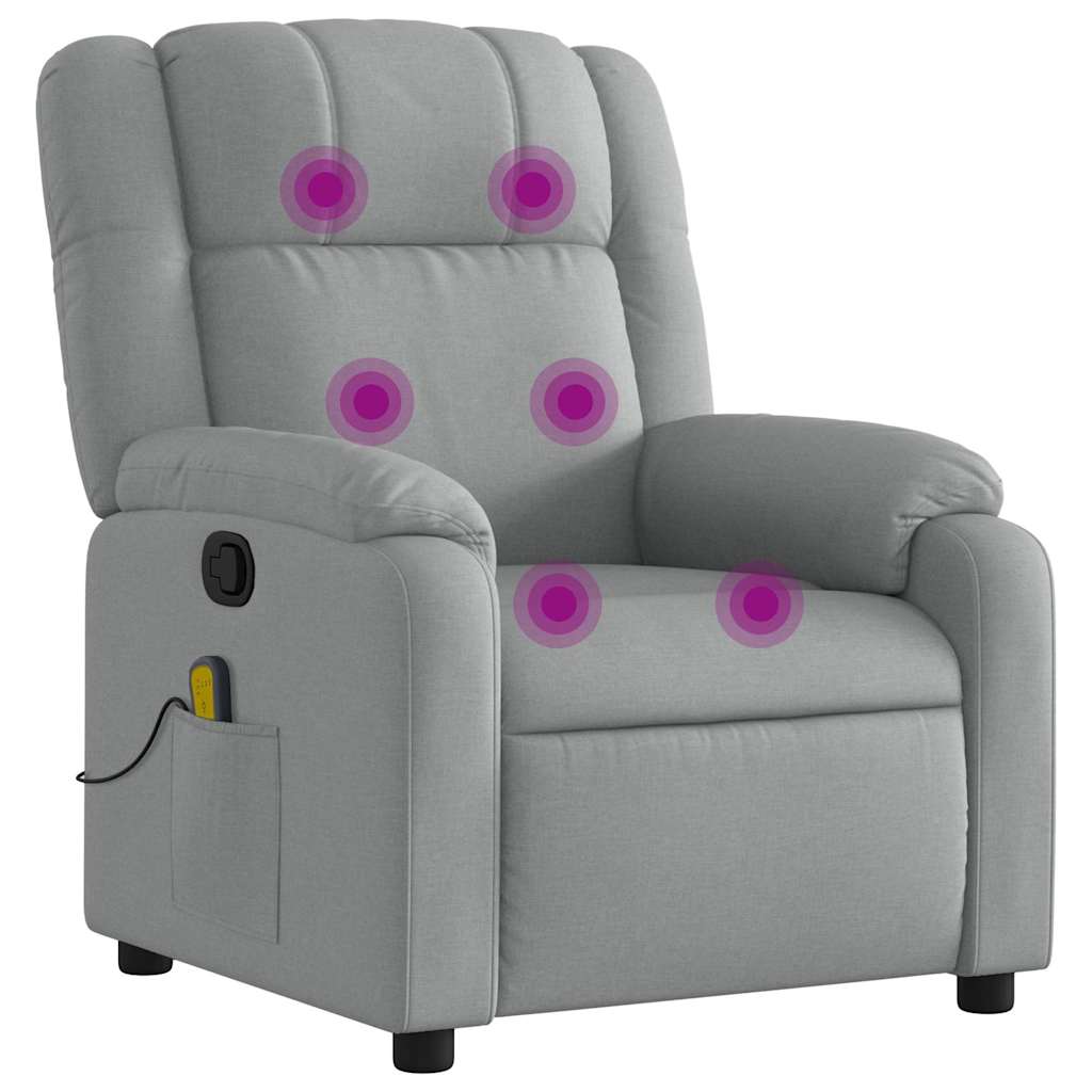 Massage-Relaxsessel, hellgrauer Stoff