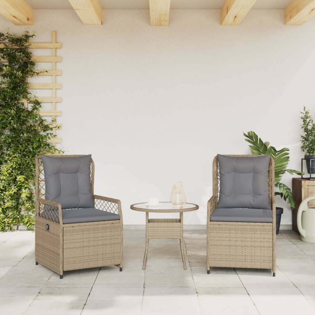 Gartensessel 2 Stk. Verstellbar Schwarz Poly Rattan