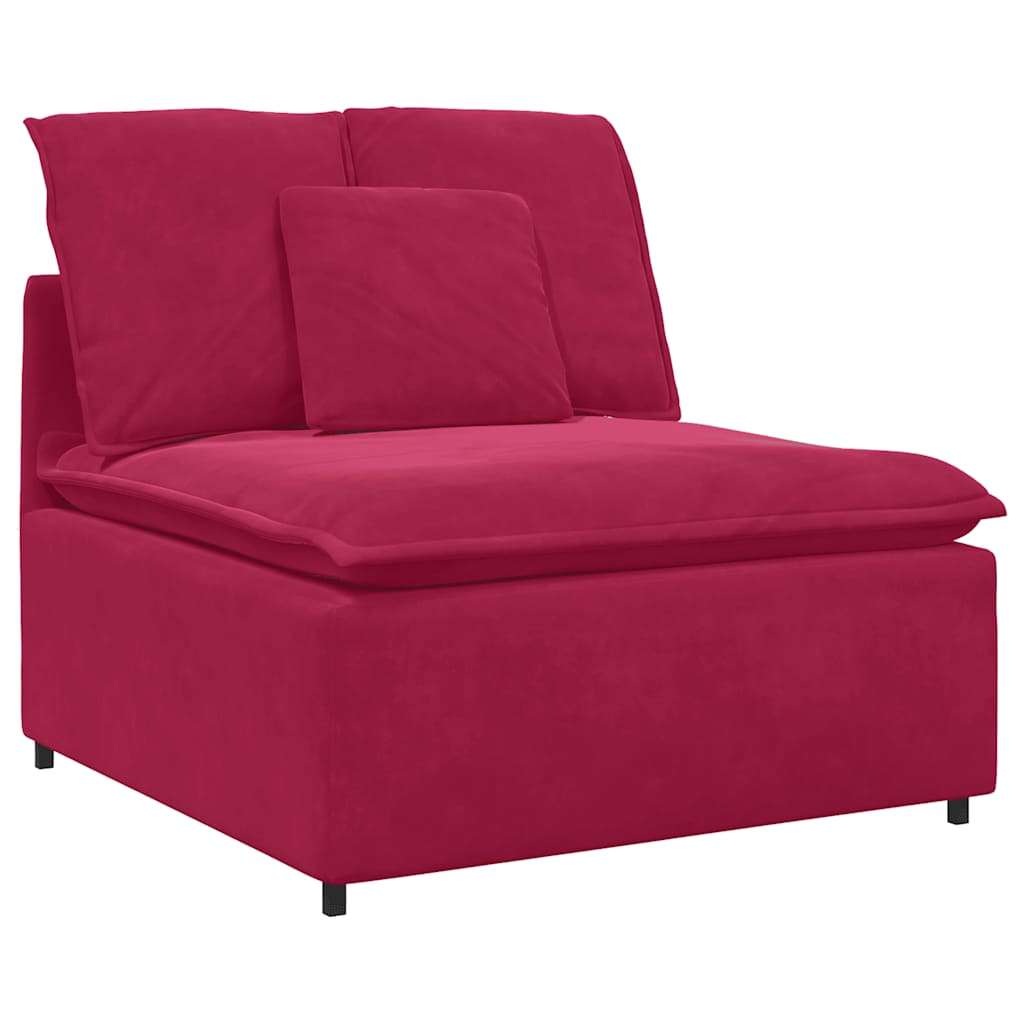 Modulares Sofa Endmodul mit Armlehne Kissen Blau 100 cm