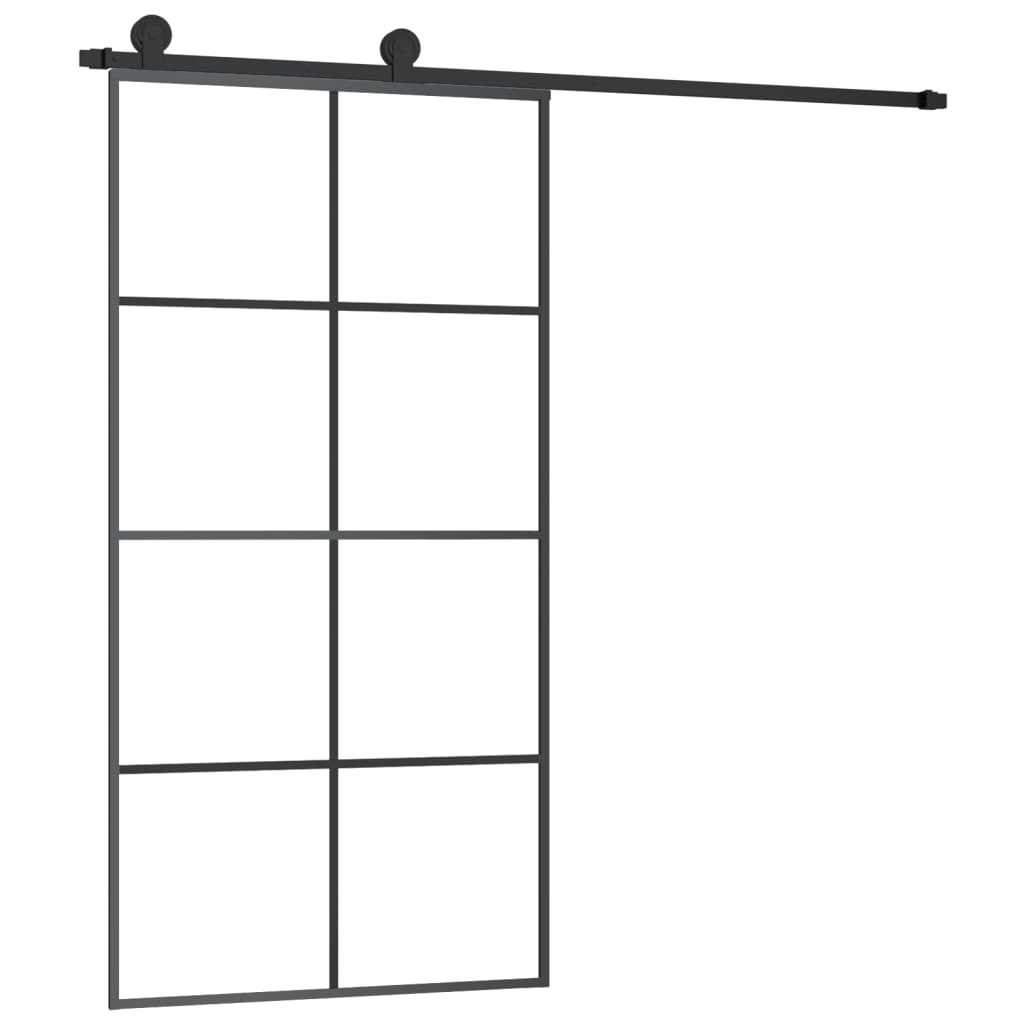 Schiebetür mit Beschlag 76x205 cm ESG-Glas & Aluminium