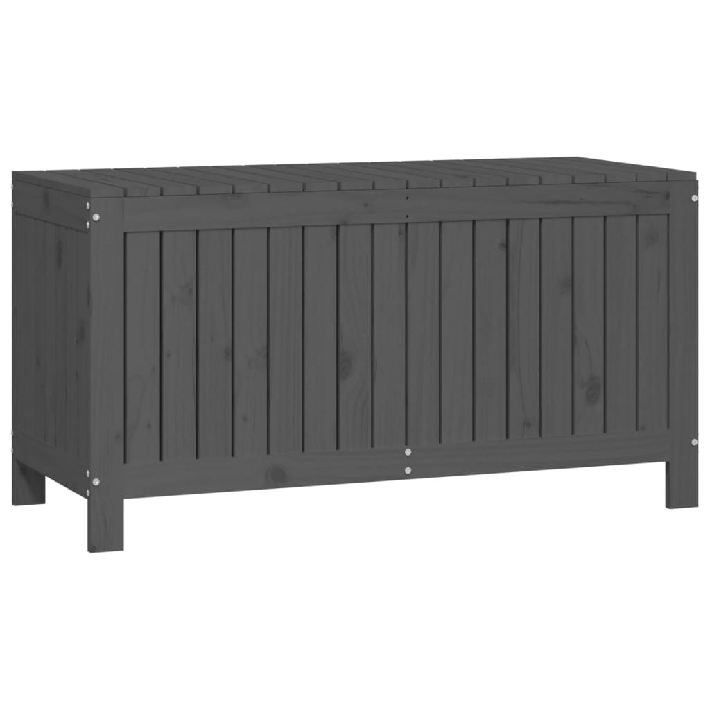 Gartentruhe Grau 76x42,5x54 cm Massivholz Kiefer