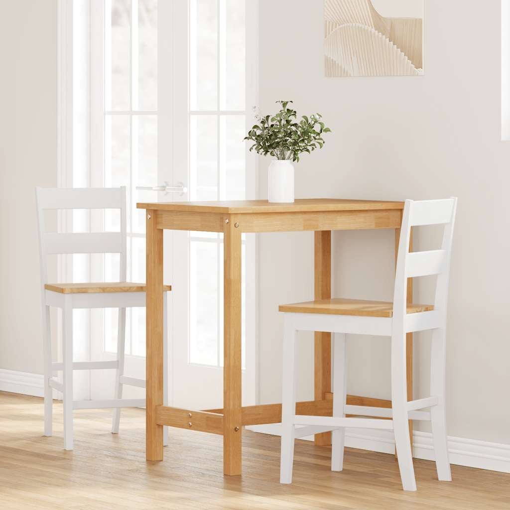 Barhocker mit Kissen 2 Stk. Braun Massivholz Gummibaum