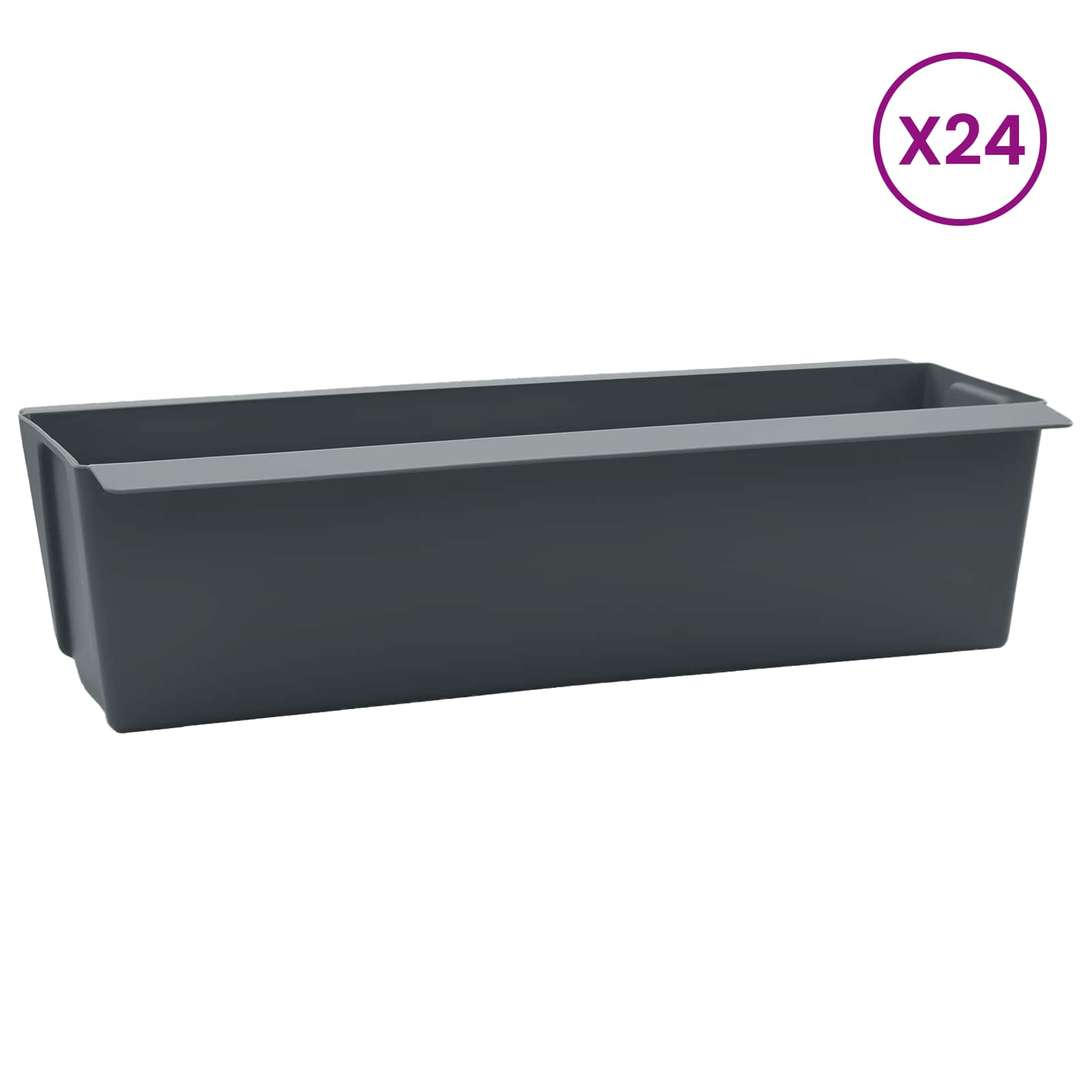 Pflanzkasten für Europaletten 12 Stk. Grau 36x13,5x9,5 cm PP