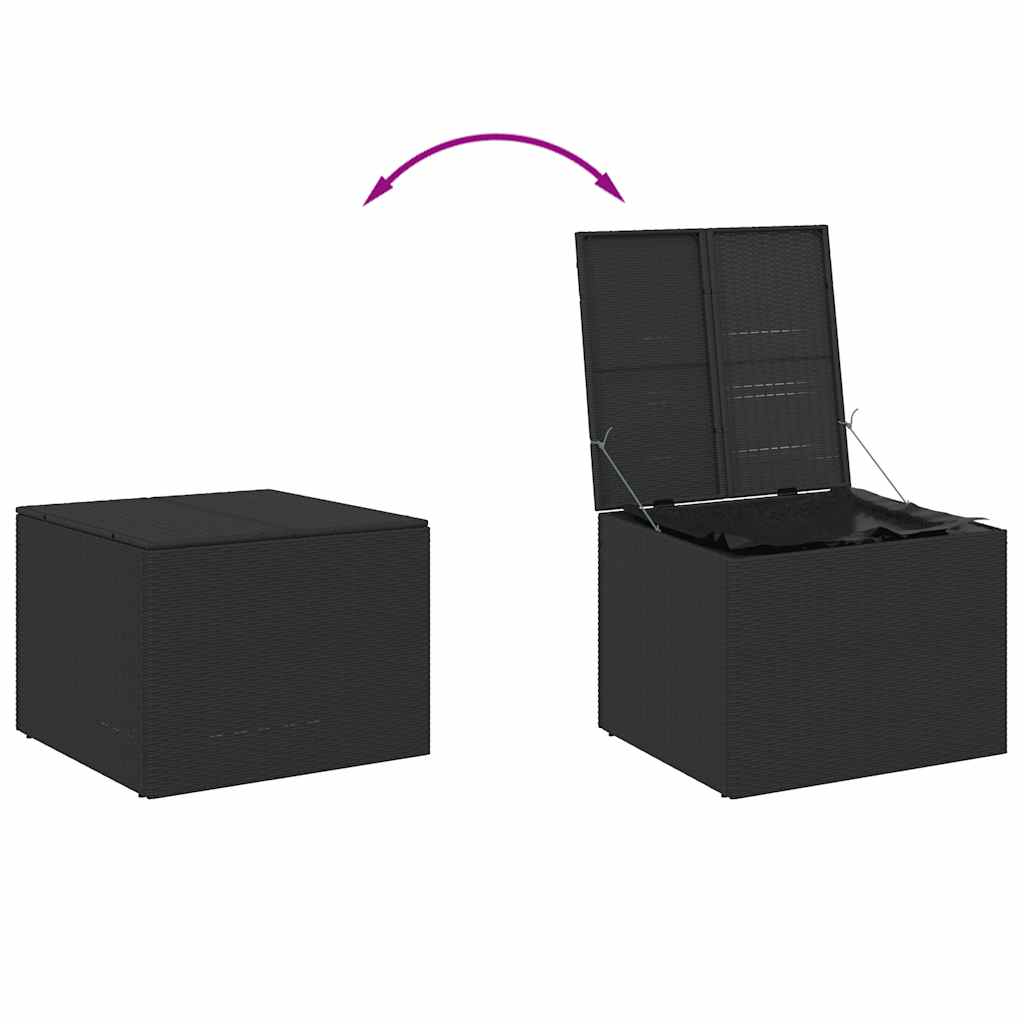 Gartentruhe Schwarz 283L Poly Rattan