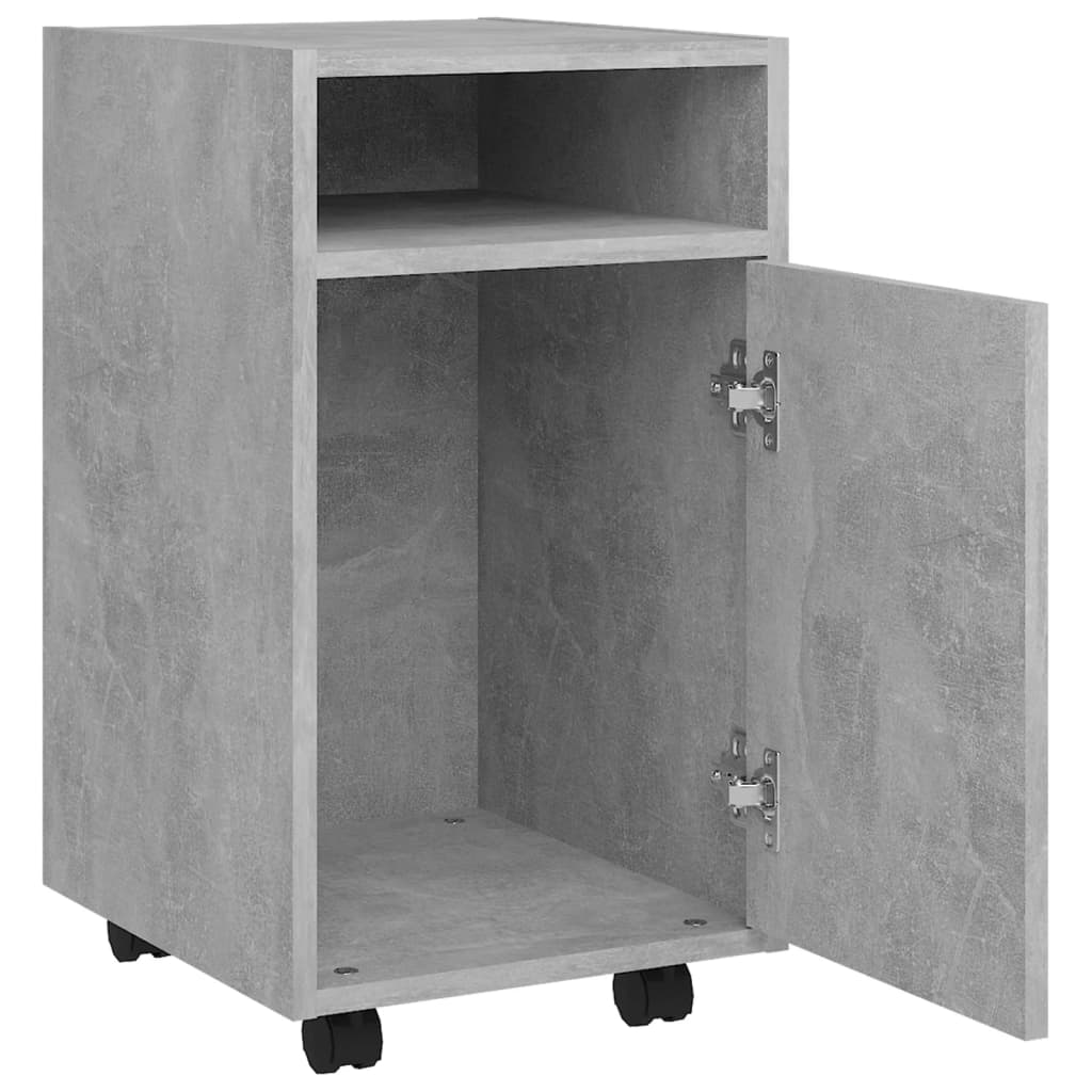 Beistellschrank mit Rollen Weiß 33x38x60 cm Holzwerkstoff