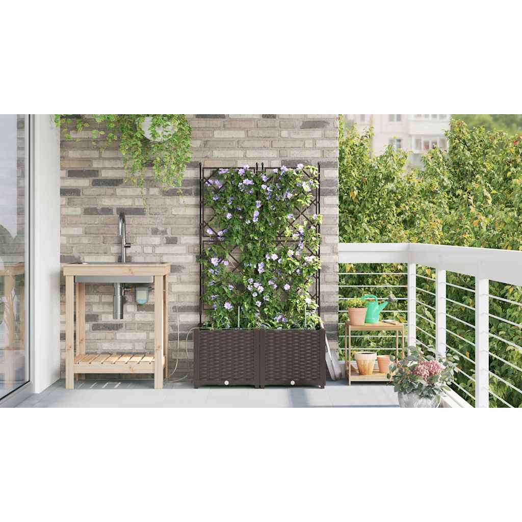 Garten-Pflanzgefäß 4 Stk. Braun 160 x 40 x 22 cm PP