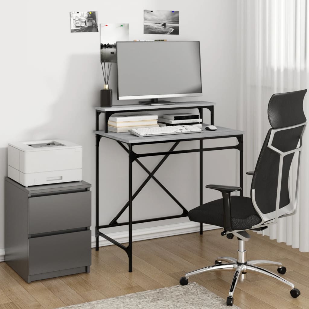 Schreibtisch Sonoma-Eiche 100x50x90 cm Holzwerkstoff und Eisen