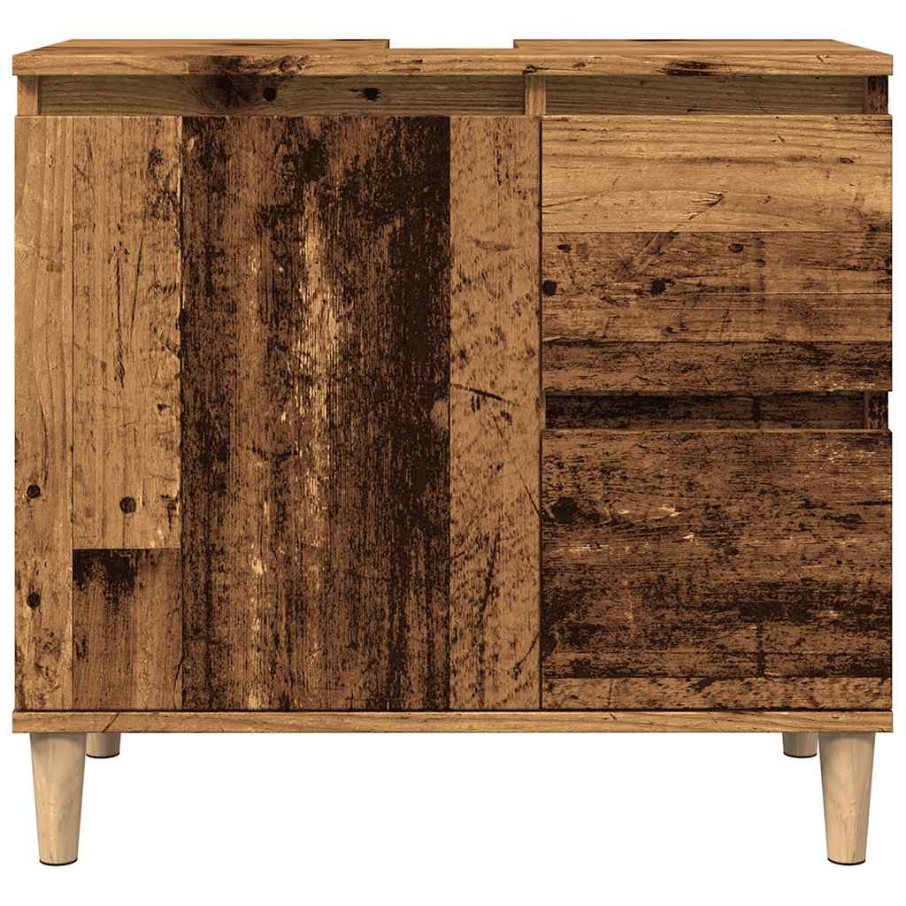 Badschrank Weiß 65x33x60 cm Holzwerkstoff
