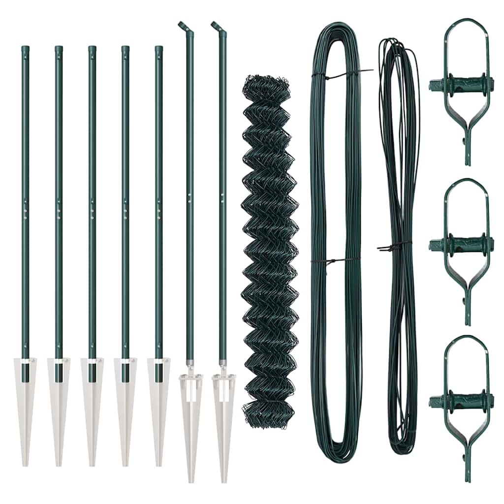 Outdoor Kettenglied-Zaun Erdfixierung 10 x 0,4 m Grün Netz