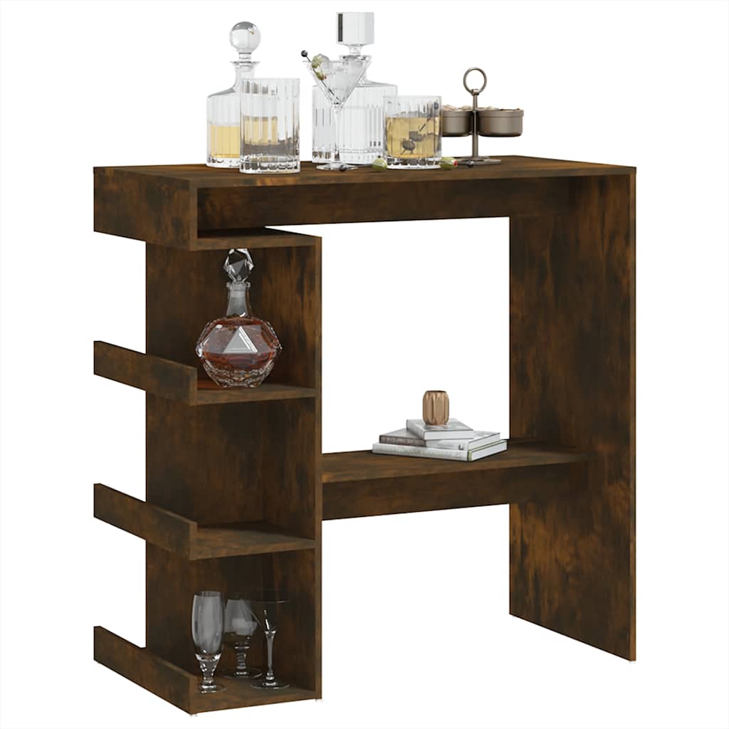 Bartisch mit Regal Weiß 100x50x101,5 cm Holzwerkstoff