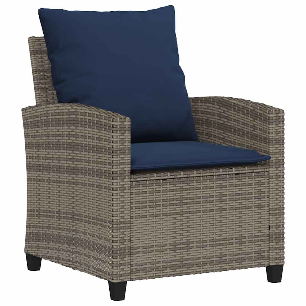 4-tlg. Garten-Sofagarnitur mit Kissen Schwarz Poly Rattan
