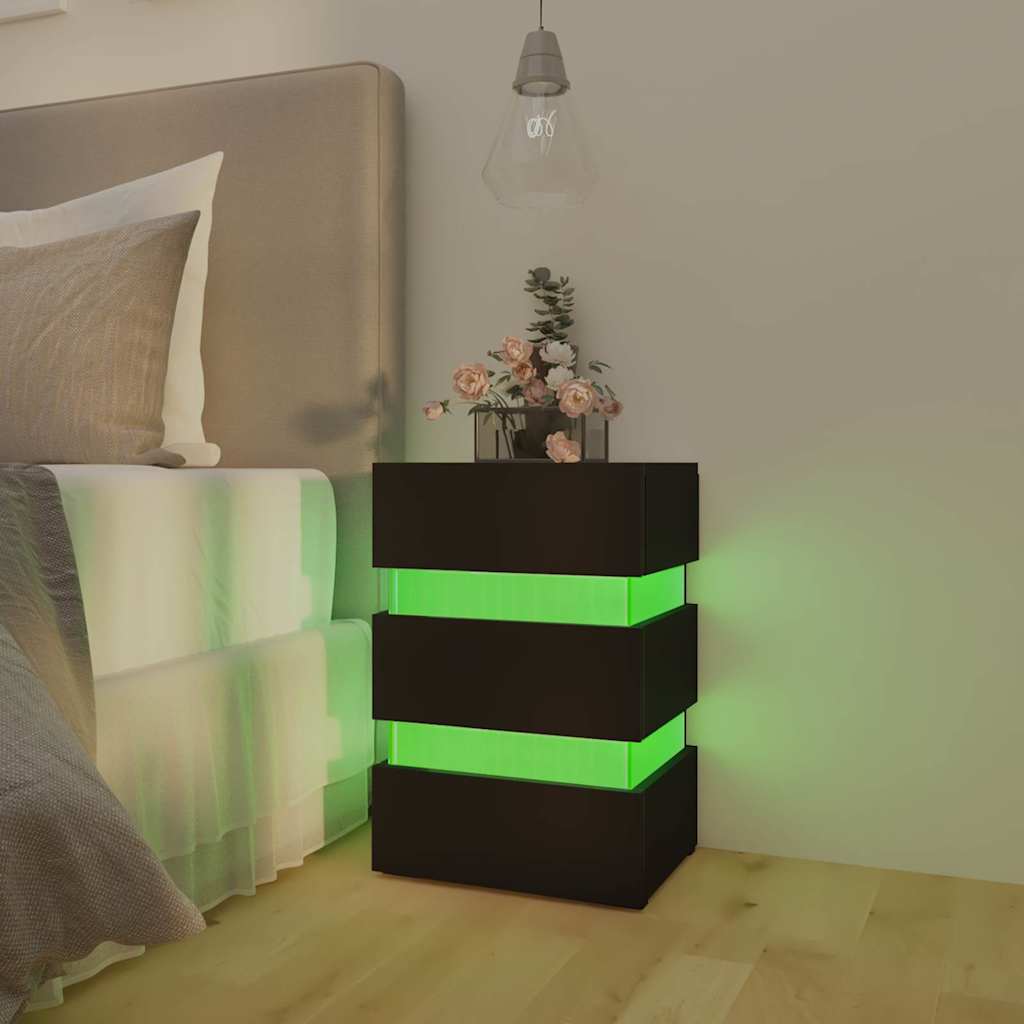 LED-Nachttisch Weiß 45x35x67 cm Holzwerkstoff